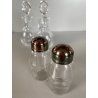 VINTAGE SET CONDIMENTO OLIERA Christfle FLEURON METALLO ARGENTATO CRISTALLO '70
