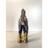 FIGURA CAMMELLO CLOISONNé CINESE OTTONE SMALTO BLU ORO VINTAGE ENAMEL CAMEL '900