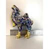 FIGURA CAMMELLO CLOISONNé CINESE OTTONE SMALTO BLU ORO VINTAGE ENAMEL CAMEL '900