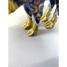 FIGURA CAMMELLO CLOISONNé CINESE OTTONE SMALTO BLU ORO VINTAGE ENAMEL CAMEL '900