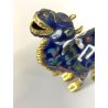 FIGURA CAMMELLO CLOISONNé CINESE OTTONE SMALTO BLU ORO VINTAGE ENAMEL CAMEL '900