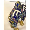 FIGURA CAMMELLO CLOISONNé CINESE OTTONE SMALTO BLU ORO VINTAGE ENAMEL CAMEL '900