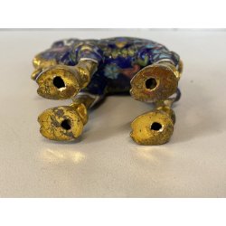 FIGURA CAMMELLO CLOISONNé CINESE OTTONE SMALTO BLU ORO VINTAGE ENAMEL CAMEL '900