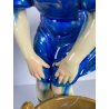 SCULTURA CERAMICA SMALTO POLICROMO COLAGGIO BIMBA COLPO DI VENTO ART DECò