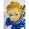 SCULTURA CERAMICA SMALTO POLICROMO COLAGGIO BIMBA COLPO DI VENTO ART DECò