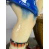 SCULTURA CERAMICA SMALTO POLICROMO COLAGGIO BIMBA COLPO DI VENTO ART DECò