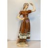 STATUINA CERAMICA POLICROMA Tanagra TORINO n°112 RAGAZZA COSTUME TRADIZIONALE 40