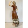 STATUINA CERAMICA POLICROMA Tanagra TORINO n°112 RAGAZZA COSTUME TRADIZIONALE 40
