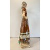 STATUINA CERAMICA POLICROMA Tanagra TORINO n°112 RAGAZZA COSTUME TRADIZIONALE 40