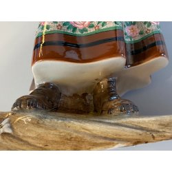 STATUINA CERAMICA POLICROMA Tanagra TORINO n°112 RAGAZZA COSTUME TRADIZIONALE 40