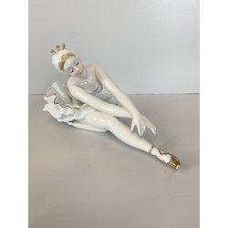SCULTURA PORCELLANA  FIGURA BALLERINA VINTAGE STATUA DANZA STILE CAPODIMONTE '60