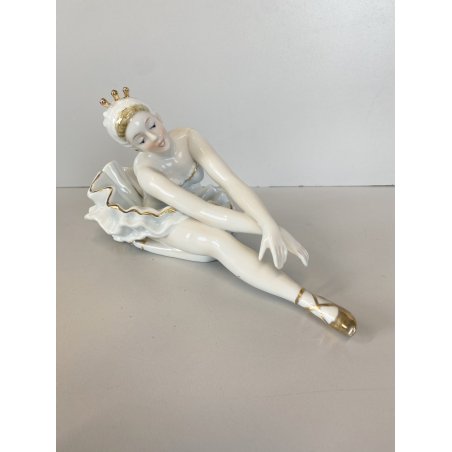 SCULTURA PORCELLANA  FIGURA BALLERINA VINTAGE STATUA DANZA STILE CAPODIMONTE '60