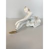 SCULTURA PORCELLANA  FIGURA BALLERINA VINTAGE STATUA DANZA STILE CAPODIMONTE '60
