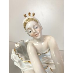 SCULTURA PORCELLANA  FIGURA BALLERINA VINTAGE STATUA DANZA STILE CAPODIMONTE '60