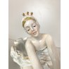 SCULTURA PORCELLANA  FIGURA BALLERINA VINTAGE STATUA DANZA STILE CAPODIMONTE '60