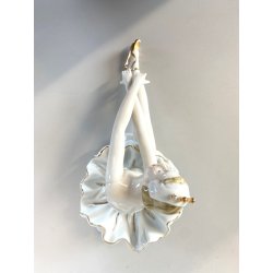 SCULTURA PORCELLANA  FIGURA BALLERINA VINTAGE STATUA DANZA STILE CAPODIMONTE '60