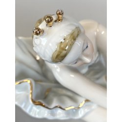 SCULTURA PORCELLANA  FIGURA BALLERINA VINTAGE STATUA DANZA STILE CAPODIMONTE '60