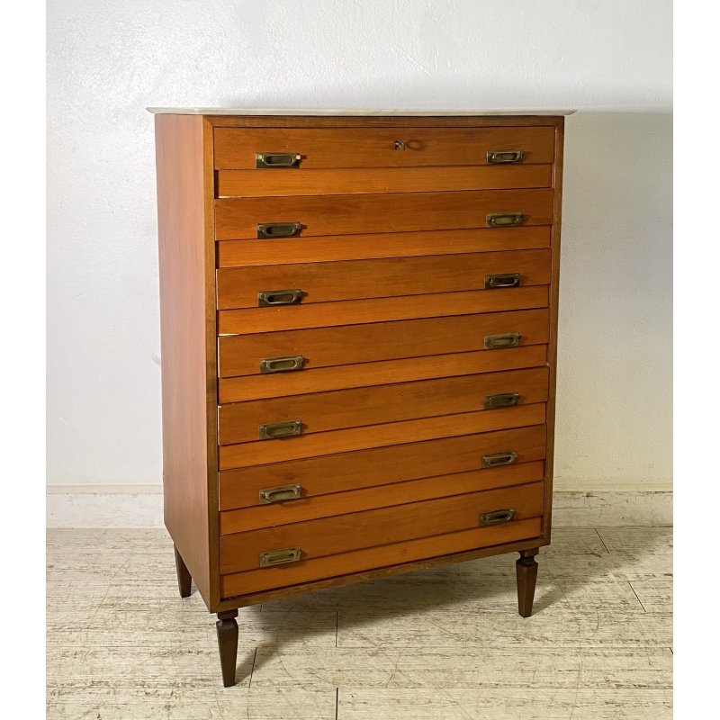 CREDENZA SETTIMANALE ANNI 50 DISPENSA ART DECÒ LEGNO HIGHBOARD VINTAGE CASSETTI