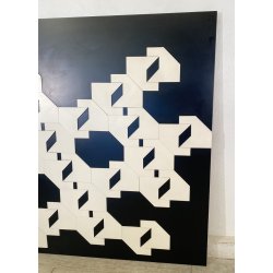 QUADRO ASTRATTO Angelo Giuseppe Bertolio ANNI 80 SCULTURA COMPOSIZIONE LEGNO