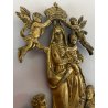 COPPIA ACQUASANTIERA PARETE MADONNA INCORONATA GESù BAMBINO PUTTI OTTONE EPOCA