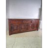 ANTICA GRANDE CREDENZA EPOCA 1700 LEGNO ABETE ANTE CASSETTI RIPIANI BANCONE OLD