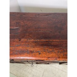 ANTICA GRANDE CREDENZA EPOCA 1700 LEGNO ABETE ANTE CASSETTI RIPIANI BANCONE OLD