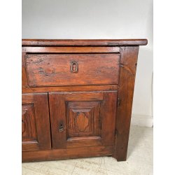 ANTICA GRANDE CREDENZA EPOCA 1700 LEGNO ABETE ANTE CASSETTI RIPIANI BANCONE OLD