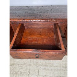 ANTICA GRANDE CREDENZA EPOCA 1700 LEGNO ABETE ANTE CASSETTI RIPIANI BANCONE OLD
