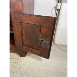 ANTICA GRANDE CREDENZA EPOCA 1700 LEGNO ABETE ANTE CASSETTI RIPIANI BANCONE OLD