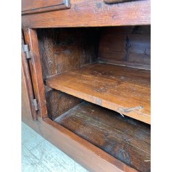 ANTICA GRANDE CREDENZA EPOCA 1700 LEGNO ABETE ANTE CASSETTI RIPIANI BANCONE OLD