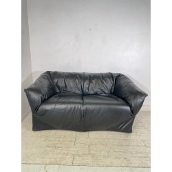 DIVANO TENTAZIONE CASSINA MARIO BELLINI VINTAGE PELLE NERA 1970 SOFA 2 POSTI