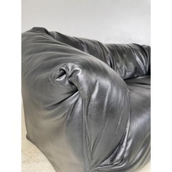 DIVANO TENTAZIONE CASSINA MARIO BELLINI VINTAGE PELLE NERA 1970 SOFA 2 POSTI