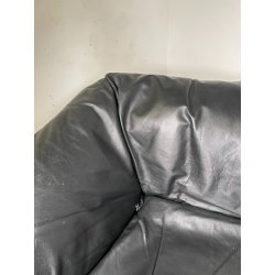 DIVANO TENTAZIONE CASSINA MARIO BELLINI VINTAGE PELLE NERA 1970 SOFA 2 POSTI