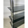 LIBRERIA DESIGN ITALIANO METALLO CROMATO ANNI 60 4 RIPIANI VETRO FUME VINTAGE