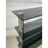 LIBRERIA DESIGN ITALIANO METALLO CROMATO ANNI 60 4 RIPIANI VETRO FUME VINTAGE
