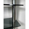 LIBRERIA DESIGN ITALIANO METALLO CROMATO ANNI 60 4 RIPIANI VETRO FUME VINTAGE