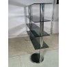 LIBRERIA DESIGN ITALIANO METALLO CROMATO ANNI 60 4 RIPIANI VETRO FUME VINTAGE