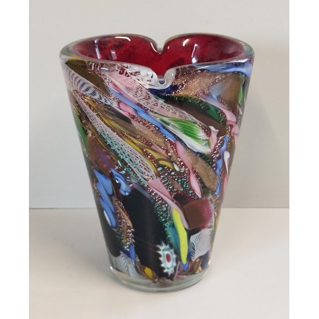 VASO Tutti Frutti VETRO MURANO DESIGN attr. Dino Martens Seguso ANNI 50 Red Vase