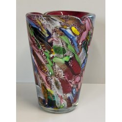 VASO Tutti Frutti VETRO MURANO DESIGN attr. Dino Martens Seguso ANNI 50 Red Vase