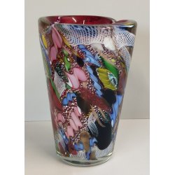 VASO Tutti Frutti VETRO MURANO DESIGN attr. Dino Martens Seguso ANNI 50 Red Vase