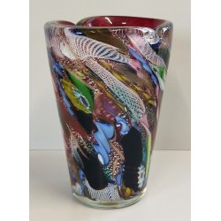 VASO Tutti Frutti VETRO MURANO DESIGN attr. Dino Martens Seguso ANNI 50 Red Vase