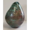VASO a GEMMA Ceramica Raku EPOCA 900 Smalto Effetto Metallo VERDE RAME Old Vase