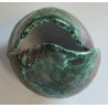 VASO a GEMMA Ceramica Raku EPOCA 900 Smalto Effetto Metallo VERDE RAME Old Vase