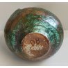 VASO a GEMMA Ceramica Raku EPOCA 900 Smalto Effetto Metallo VERDE RAME Old Vase