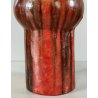 VASO a TROMBA Ceramica Fat Lava ROSSO NERO epoca '900 marchio T Old Ceramic Vase