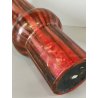 VASO a TROMBA Ceramica Fat Lava ROSSO NERO epoca '900 marchio T Old Ceramic Vase