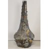 VASO SCULTURA BRUTALISTA Ceramica Fat Lava GIALLO epoca '900 Old Ceramic Vase