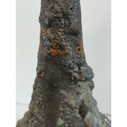 VASO SCULTURA BRUTALISTA Ceramica Fat Lava GIALLO epoca '900 Old Ceramic Vase