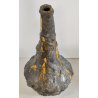 VASO SCULTURA BRUTALISTA Ceramica Fat Lava GIALLO epoca '900 Old Ceramic Vase