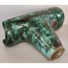 VASO a T BRUTALISTA Ceramica Raku EPOCA 900 Smalto Effetto Metallo VERDE RAME